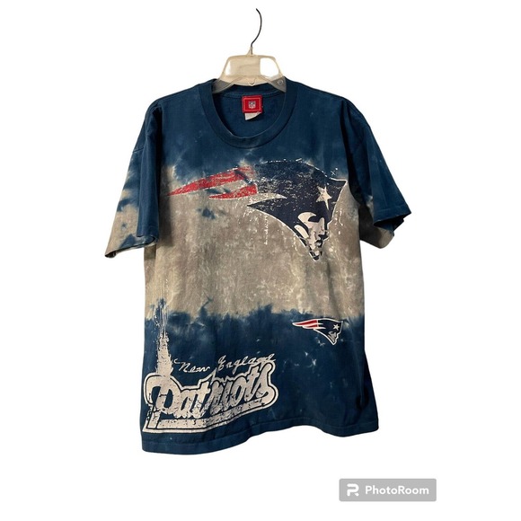 NFL Team Apparel - NEW ENGLAND PATRIOTS Tie Dye T-Shirt Size Large Made In USA - Picture 1 of 7